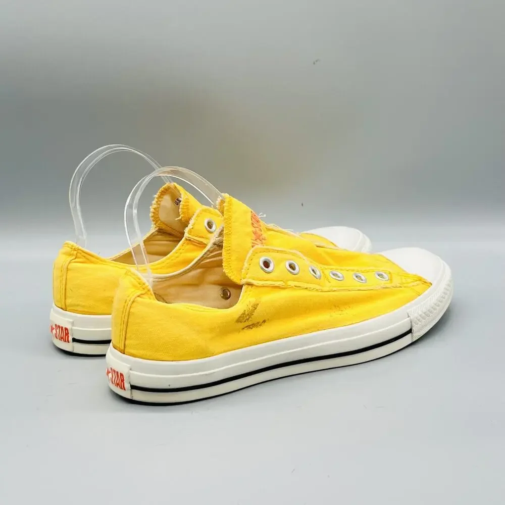 Converse Shoes Mens 8 Yellow Canvas All Star Slip On Casual Sneakers Comfort